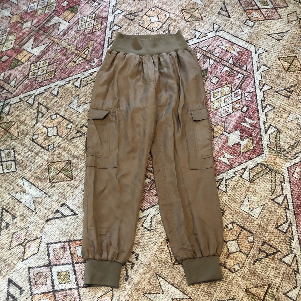 Cinq à Sept Harmony Satin Cargo Jogger Pants